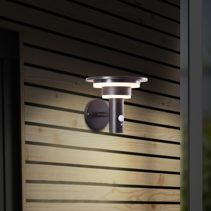 Brilliant - LED Päikesepaneeliga seinavalgusti koos anduriga GARVINA LED/3W/3,7V IP44 must