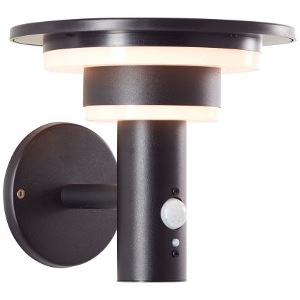 Brilliant - LED Päikesepaneeliga seinavalgusti koos anduriga GARVINA LED/3W/3,7V IP44 must
