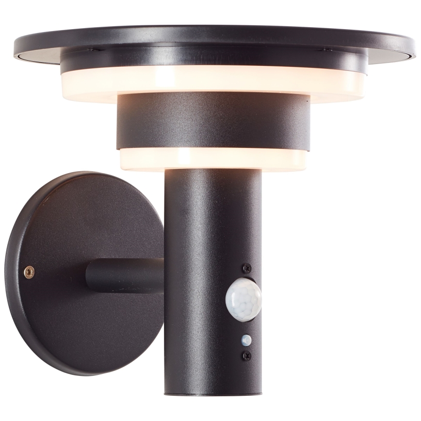 Brilliant - LED Päikesepaneeliga seinavalgusti koos anduriga GARVINA LED/3W/3,7V IP44 must