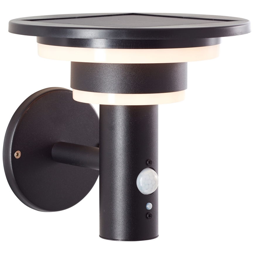 Brilliant - LED Päikesepaneeliga seinavalgusti koos anduriga GARVINA LED/3W/3,7V IP44 must
