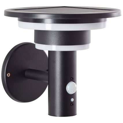 Brilliant - LED Päikesepaneeliga seinavalgusti koos anduriga GARVINA LED/3W/3,7V IP44 must