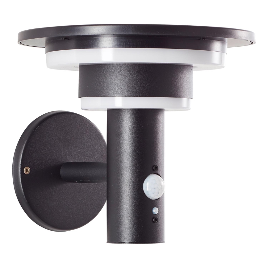 Brilliant - LED Päikesepaneeliga seinavalgusti koos anduriga GARVINA LED/3W/3,7V IP44 must