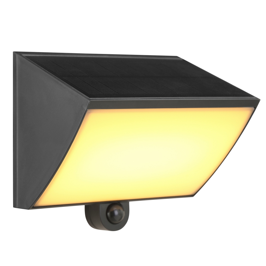 Brilliant - LED päikese seinavalgusti anduriga SIERRA LED/6W/3,7V 2700/4000/6500K 2000 mAh IP54 must