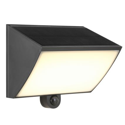 Brilliant - LED päikese seinavalgusti anduriga SIERRA LED/6W/3,7V 2700/4000/6500K 2000 mAh IP54 must
