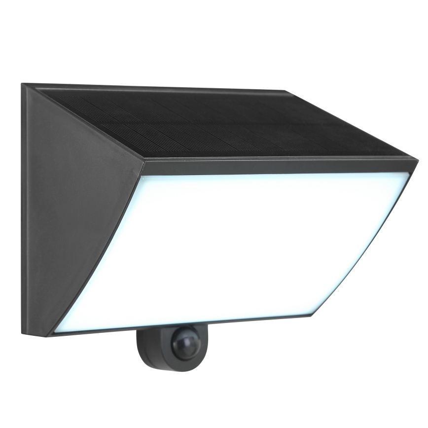 Brilliant - LED päikese seinavalgusti anduriga SIERRA LED/6W/3,7V 2700/4000/6500K 2000 mAh IP54 must