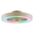Brilliant - LED RGBW hämardatav laelamp ventilaatoriga CATANIA LED/37W/230V 2700-6500K läbimõõt 48,6 cm beež + kaugjuhtimispult