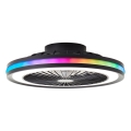 Brilliant - LED RGBW hämardatav laelamp ventilaatoriga PALMERO LED/40W/230V 2700-6500K läbimõõt 46,6 cm beež + kaugjuhtimispult