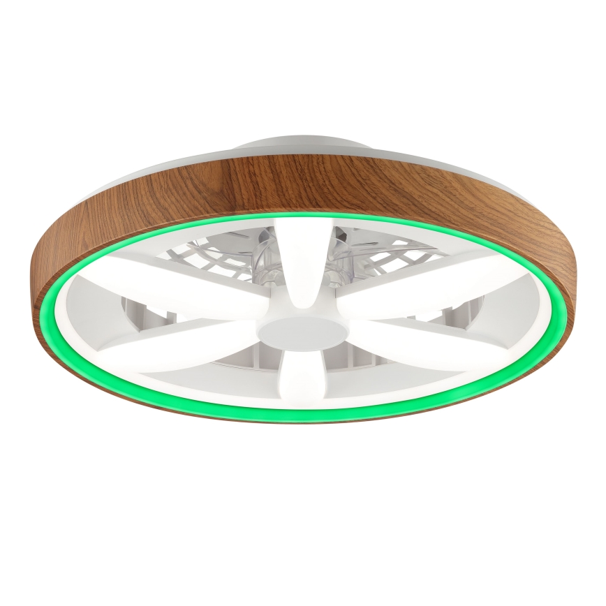 Brilliant - LED RGBW Hämardatav laeventilaator GAIANO LED/24W/230V 2700-6500K d. 48 cm pruun + kaugjuhtimispult