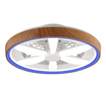 Brilliant - LED RGBW Hämardatav laeventilaator GAIANO LED/24W/230V 2700-6500K d. 48 cm pruun + kaugjuhtimispult