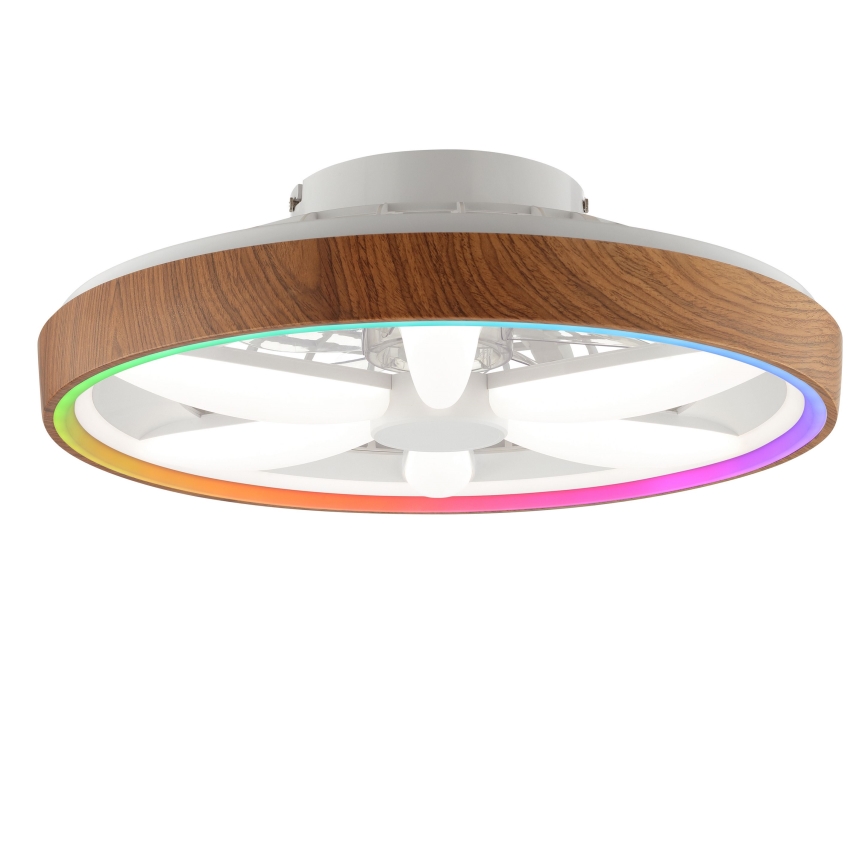 Brilliant - LED RGBW Hämardatav laeventilaator GAIANO LED/24W/230V 2700-6500K d. 48 cm pruun + kaugjuhtimispult