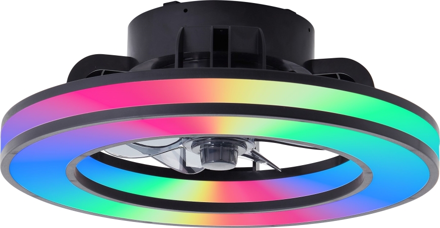 Brilliant - LED RGBW Hämardatav laeventilaator MONDELLO LED/26W/230V 2700-6500K d. 41 cm must + kaugjuhtimispult