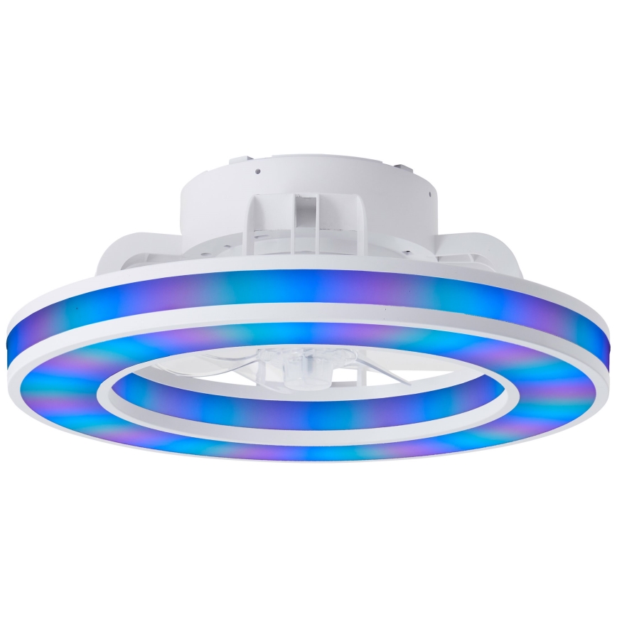 Brilliant - LED RGBW Hämardatav laeventilaator MONDELLO LED/26W/230V 2700-6500K d. 41,5 cm valge + kaugjuhtimispult