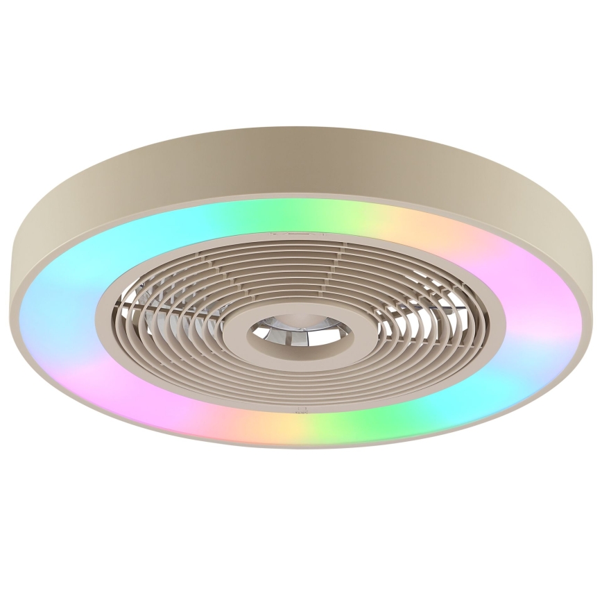 Brilliant - LED RGBW hämardatav laelamp ventilaatoriga CATANIA LED/37W/230V 2700-6500K läbimõõt 48,6 cm beež + kaugjuhtimispult