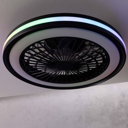 Brilliant - LED RGBW hämardatav laelamp ventilaatoriga PALMERO LED/40W/230V 2700-6500K läbimõõt 46,6 cm beež + kaugjuhtimispult