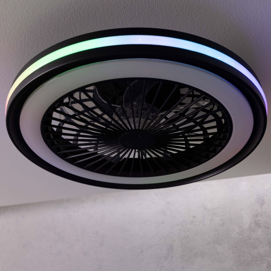 Brilliant - LED RGBW hämardatav laelamp ventilaatoriga PALMERO LED/40W/230V 2700-6500K läbimõõt 46,6 cm beež + kaugjuhtimispult