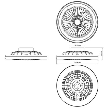 Brilliant - LED RGBW hämardatav laelamp ventilaatoriga PALMERO LED/40W/230V 2700-6500K läbimõõt 46,6 cm beež + kaugjuhtimispult