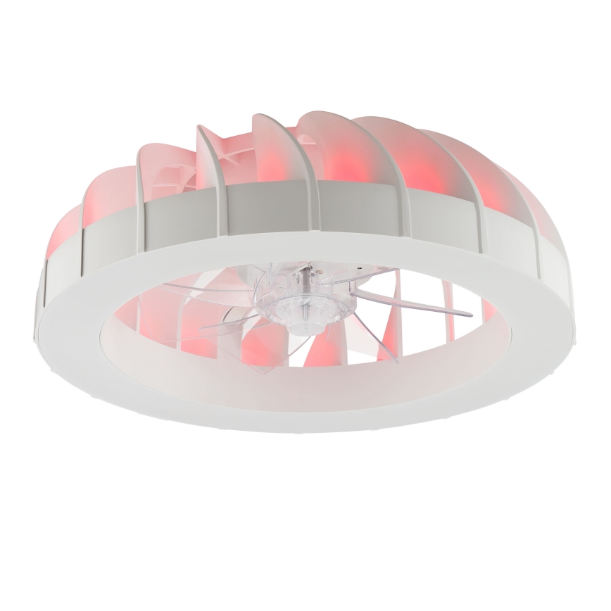 Brilliant - LED RGBW reguleeritav laeventilaator valgusega FANORA LED/30W/230V 2700-6500K läbimõõt 46 cm valge + kaugjuhtimispult