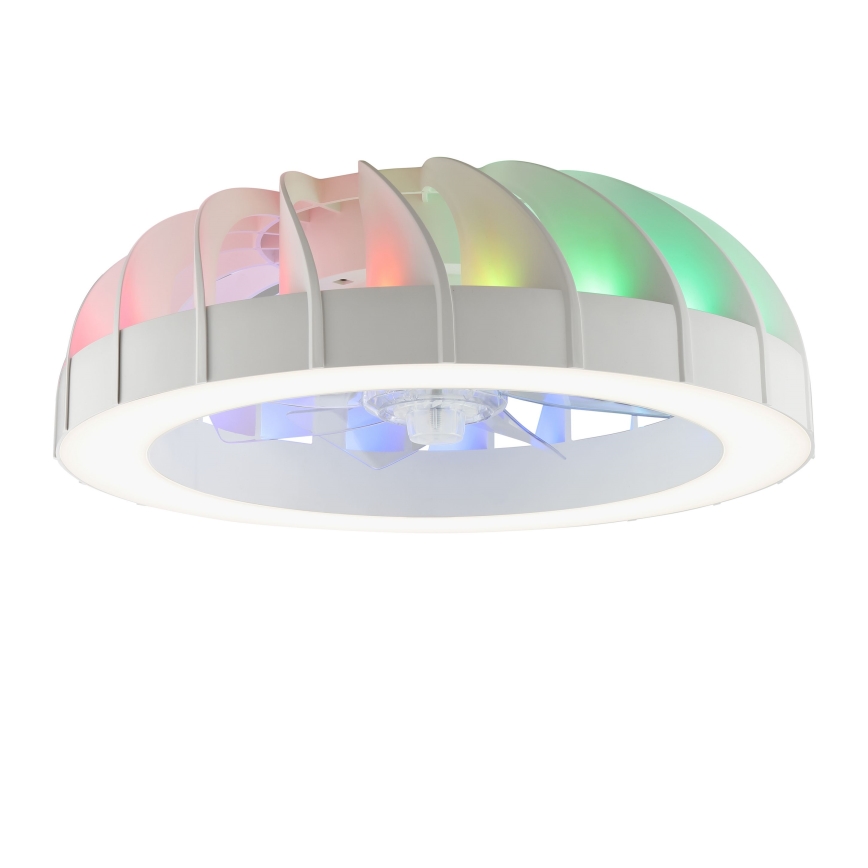 Brilliant - LED RGBW reguleeritav laeventilaator valgusega FANORA LED/30W/230V 2700-6500K läbimõõt 46 cm valge + kaugjuhtimispult