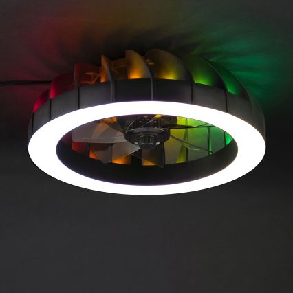 Brilliant - LED RGBW reguleeritav laeventilaator valgusega FANORA LED/30W/230V 2700-6500K läbimõõt 46 cm must + kaugjuhtimispult