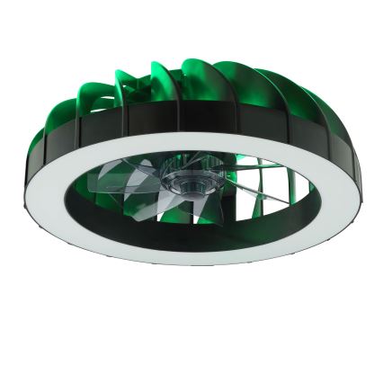 Brilliant - LED RGBW reguleeritav laeventilaator valgusega FANORA LED/30W/230V 2700-6500K läbimõõt 46 cm must + kaugjuhtimispult