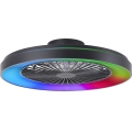 Brilliant - LED RGBW reguleeritav laeventilaator MAZZARO LED/24W/230V 3000-6500K läbimõõt 58 cm must + kaugjuhtimispult