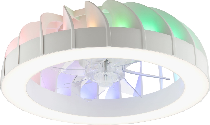 Brilliant - LED RGBW reguleeritav laeventilaator valgusega FANORA LED/30W/230V 2700-6500K läbimõõt 46 cm valge + kaugjuhtimispult
