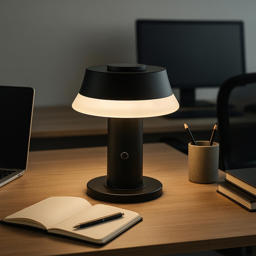 Brilliant - Hämardatav laetav puutetundlik lauavalgusti KINICH LED/2,5W/5V 2700K 2600 mAh must