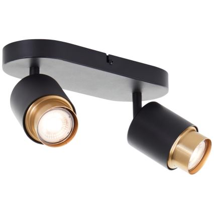 Brilliant - LED suunavalgusti COVELO 2xGU10/5W/230V must/kuldne