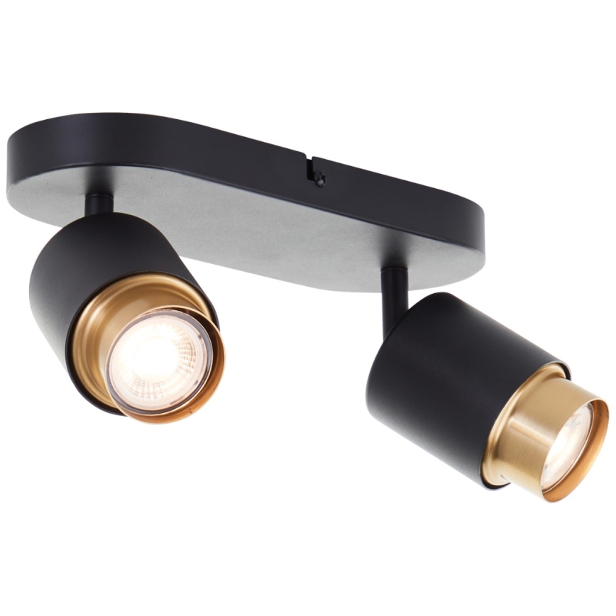 Brilliant - LED suunavalgusti COVELO 2xGU10/5W/230V must/kuldne