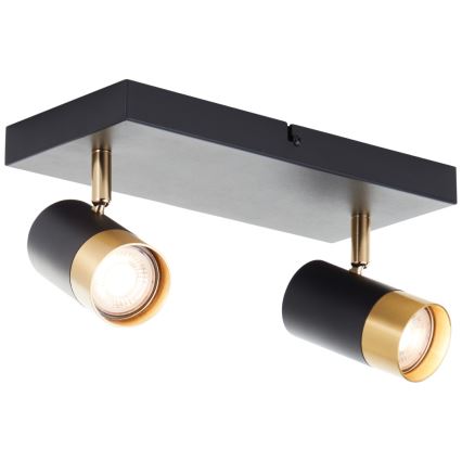 Brilliant - LED suunavalgusti VIGOLO 2xGU10/5W/230V must/kuldne