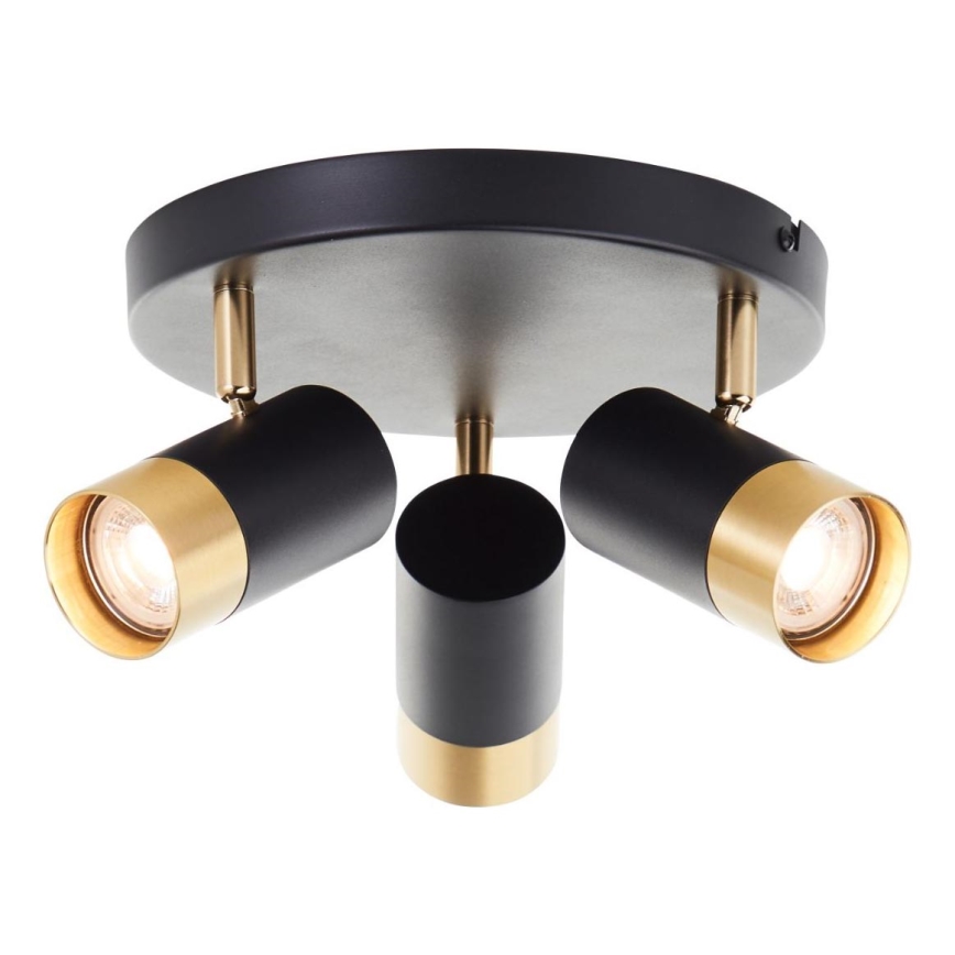 Brilliant - LED suunavalgusti VIGOLO 3xGU10/5W/230V must/kuldne