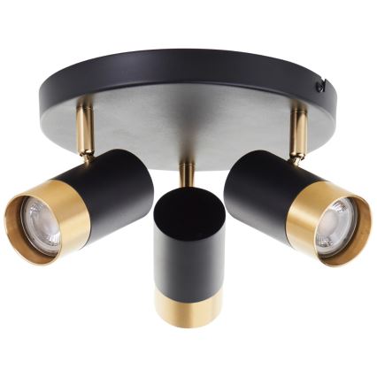 Brilliant - LED suunavalgusti VIGOLO 3xGU10/5W/230V must/kuldne