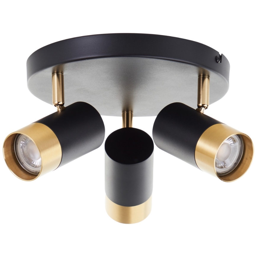 Brilliant - LED suunavalgusti VIGOLO 3xGU10/5W/230V must/kuldne