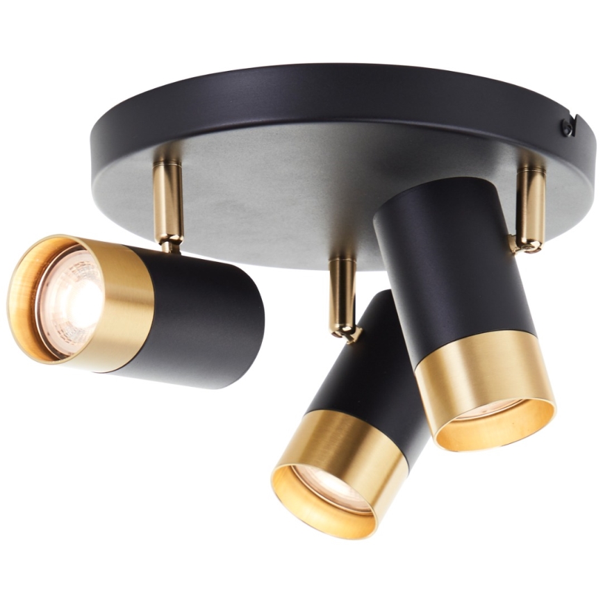 Brilliant - LED suunavalgusti VIGOLO 3xGU10/5W/230V must/kuldne