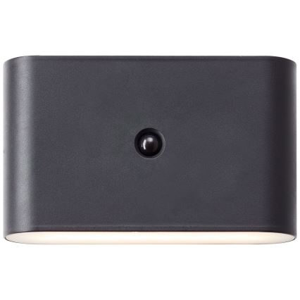 Brilliant - LED välisvalgusti seina laadimisega, sensoriga XINO LED/3W/5V 3600 mAh IP44 must