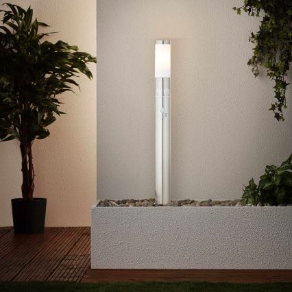 Brilliant - LED Välivalgusti anduriga LEIGH LED/0,9W/230V + 1xE27/11W 80 cm IP44 läikiv kroom