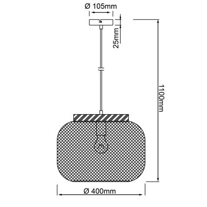 Brilliant - Lühter kaablil GIADA 1xE27/40W/230V, Ø 39 cm, hall