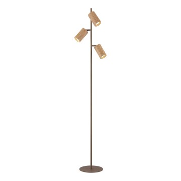 Brilliant - pruun põrandalamp LAKEWOOD 3xGU10/10W/230V
