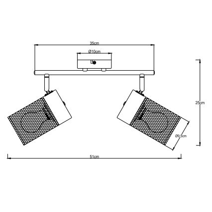 Brilliant - punktvalgusti KAMOLO 2xE27/40W/230V must