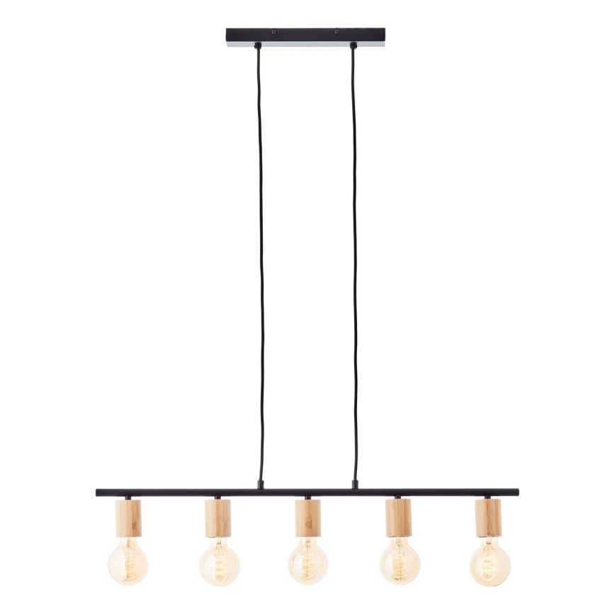 Brilliant - Ripplamp kaabliga KERRY 5xE27/40W/230V must/bambus