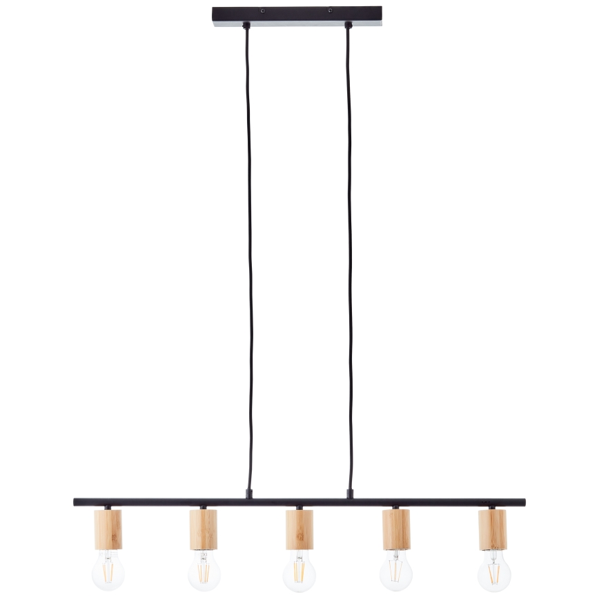 Brilliant - Ripplamp kaabliga KERRY 5xE27/40W/230V must/bambus