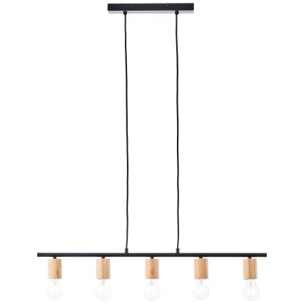 Brilliant - Ripplamp kaabliga KERRY 5xE27/40W/230V must/bambus