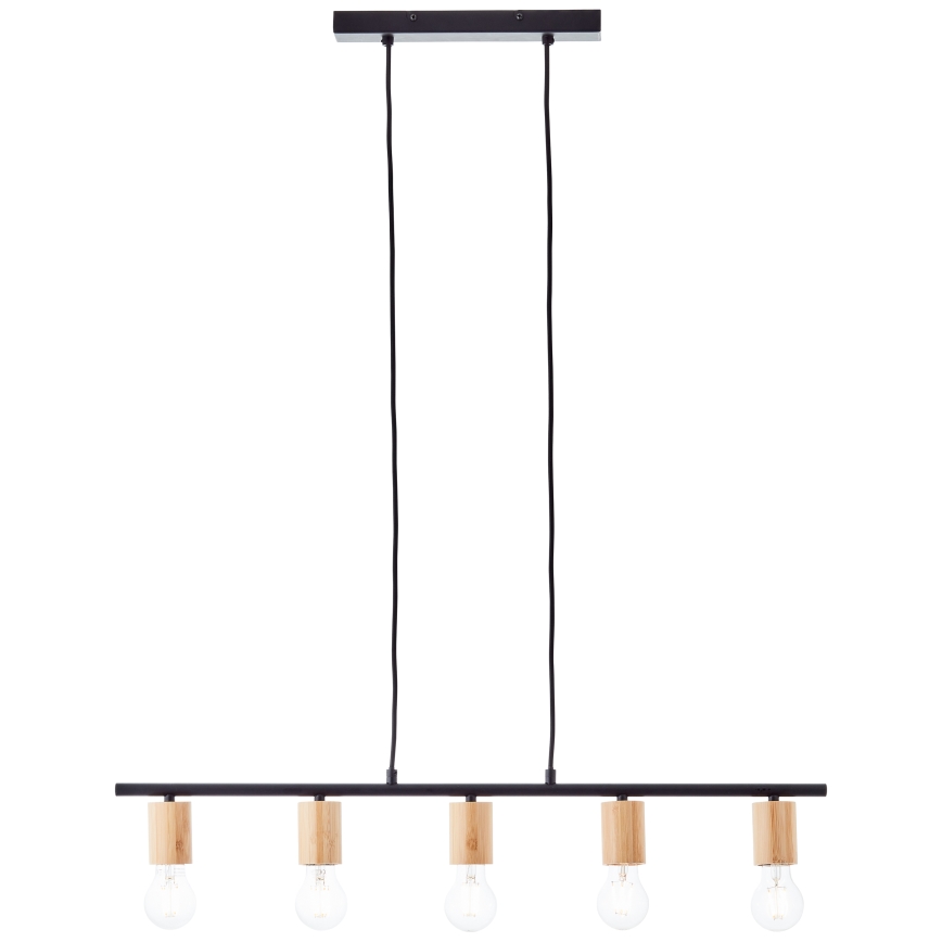 Brilliant - Ripplamp kaabliga KERRY 5xE27/40W/230V must/bambus