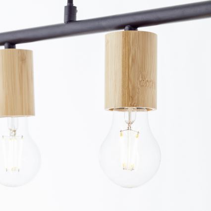 Brilliant - Ripplamp kaabliga KERRY 5xE27/40W/230V must/bambus