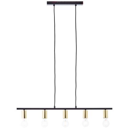 Brilliant - ripplühter kaabliga KERRY 5xE27/40W/230V must/messing