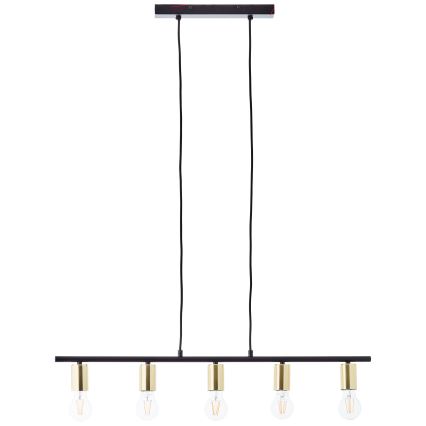 Brilliant - ripplühter kaabliga KERRY 5xE27/40W/230V must/messing