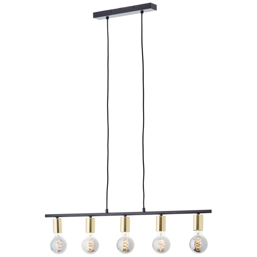 Brilliant - ripplühter kaabliga KERRY 5xE27/40W/230V must/messing