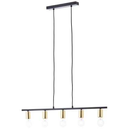 Brilliant - ripplühter kaabliga KERRY 5xE27/40W/230V must/messing