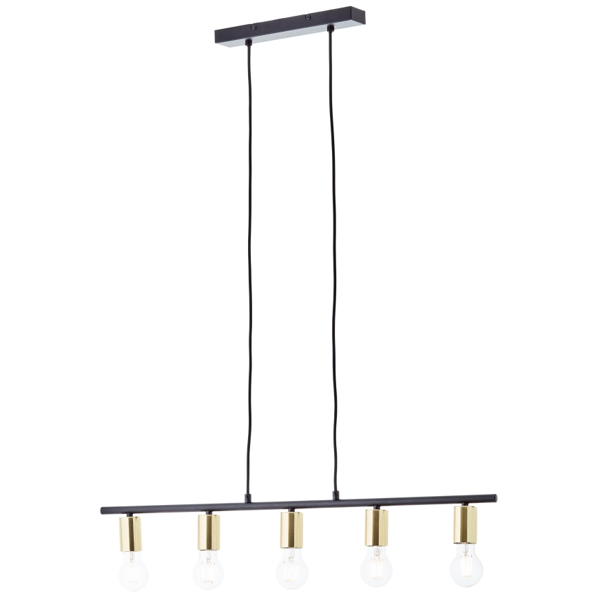 Brilliant - ripplühter kaabliga KERRY 5xE27/40W/230V must/messing