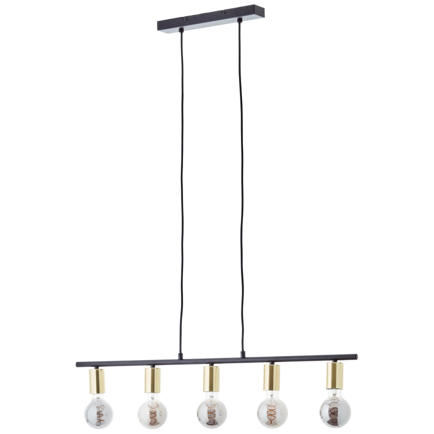 Brilliant - ripplühter kaabliga KERRY 5xE27/40W/230V must/messing